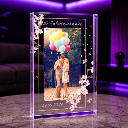 Wir sind 10 Jahre zusammen! - Druck auf Glas, personalisiertes Geschenk für Paar