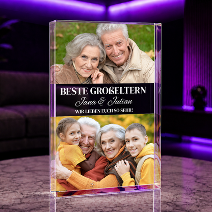 Sie sind besonders - Druck auf Glas, personalisiertes Geschenk für Großeltern