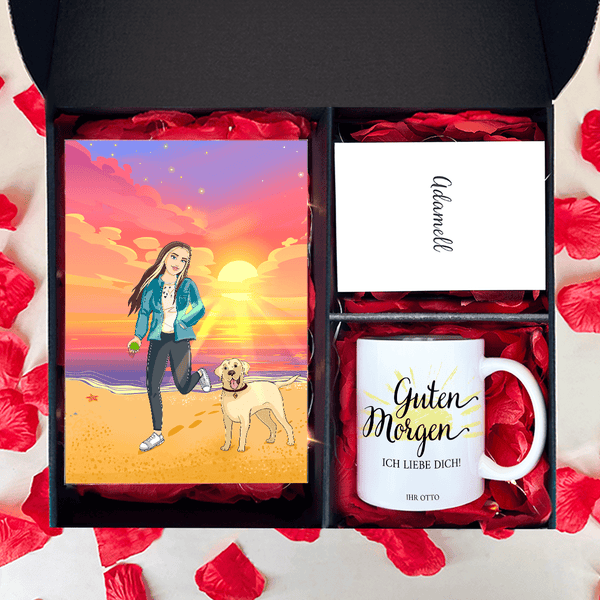 Tasse + Druck auf Glas FRAU - Geschenkset Box 2 in 1, personalisiertes Geschenk für Frau - Adamell.de