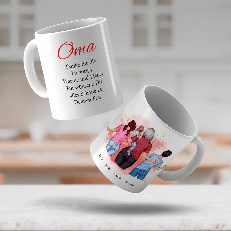 Tasse + Tee + Druck auf Glas FOTOS MIT OMA - Geschenkset Box 3 in 1, personalisiertes Geschenk für Oma - Adamell.de