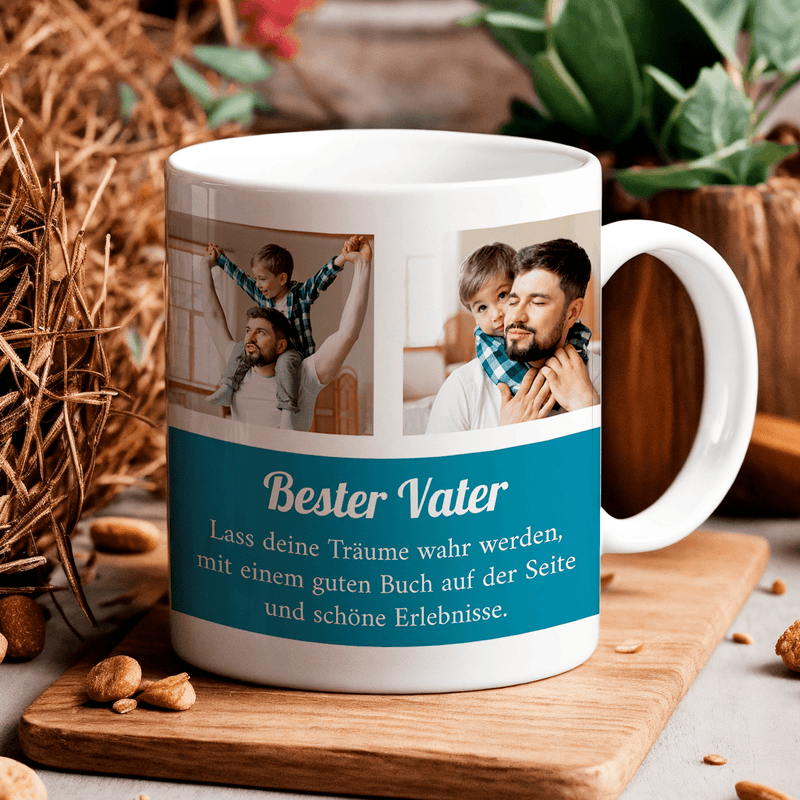 Tassen Set PAPA - 4 x bedruckte Tasse, personalisiertes Geschenk für Papa - Adamell.de