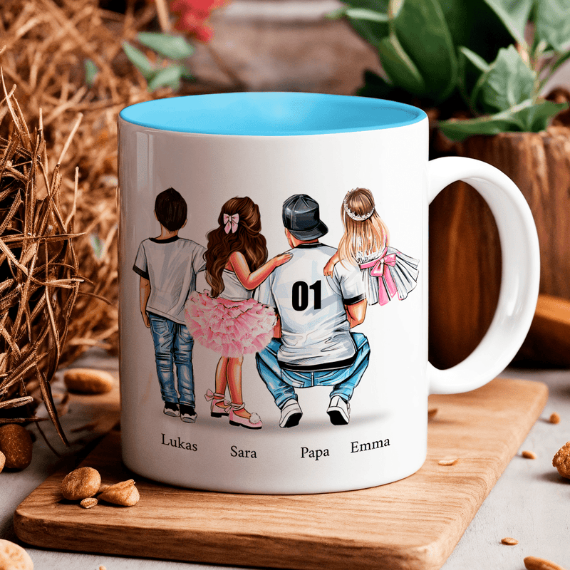 Tassen Set PAPA - 4 x bedruckte Tasse, personalisiertes Geschenk für Papa - Adamell.de