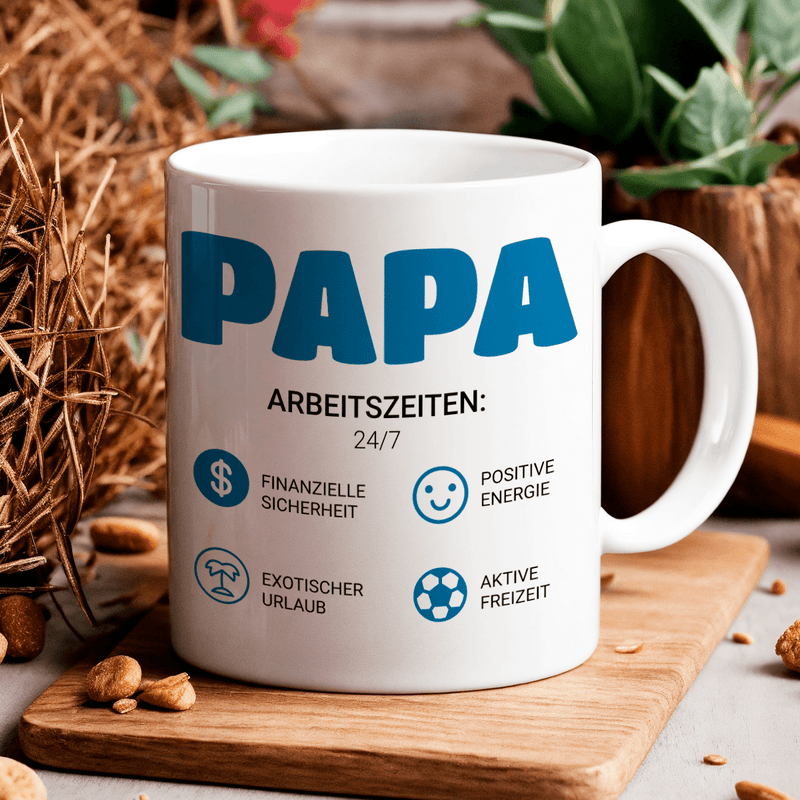 Tassen Set PAPA - 4 x bedruckte Tasse, personalisiertes Geschenk für Papa - Adamell.de