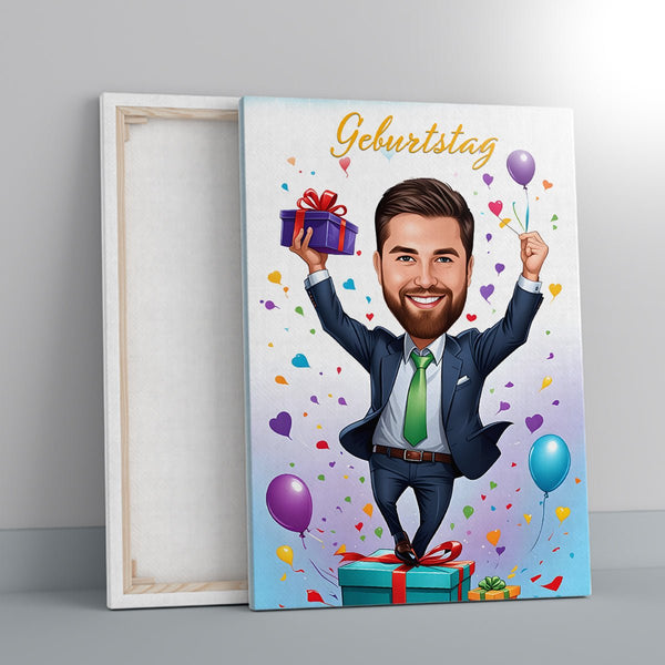 Überraschung zum Geburtstag - Druck auf Leinwand, personalisiertes Geschenk für Mann - Adamell.de