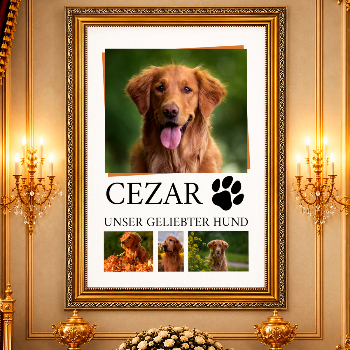 Fotocollage auf Leinwand Unser geliebter Hund — Geschenk für Hundebesitzer