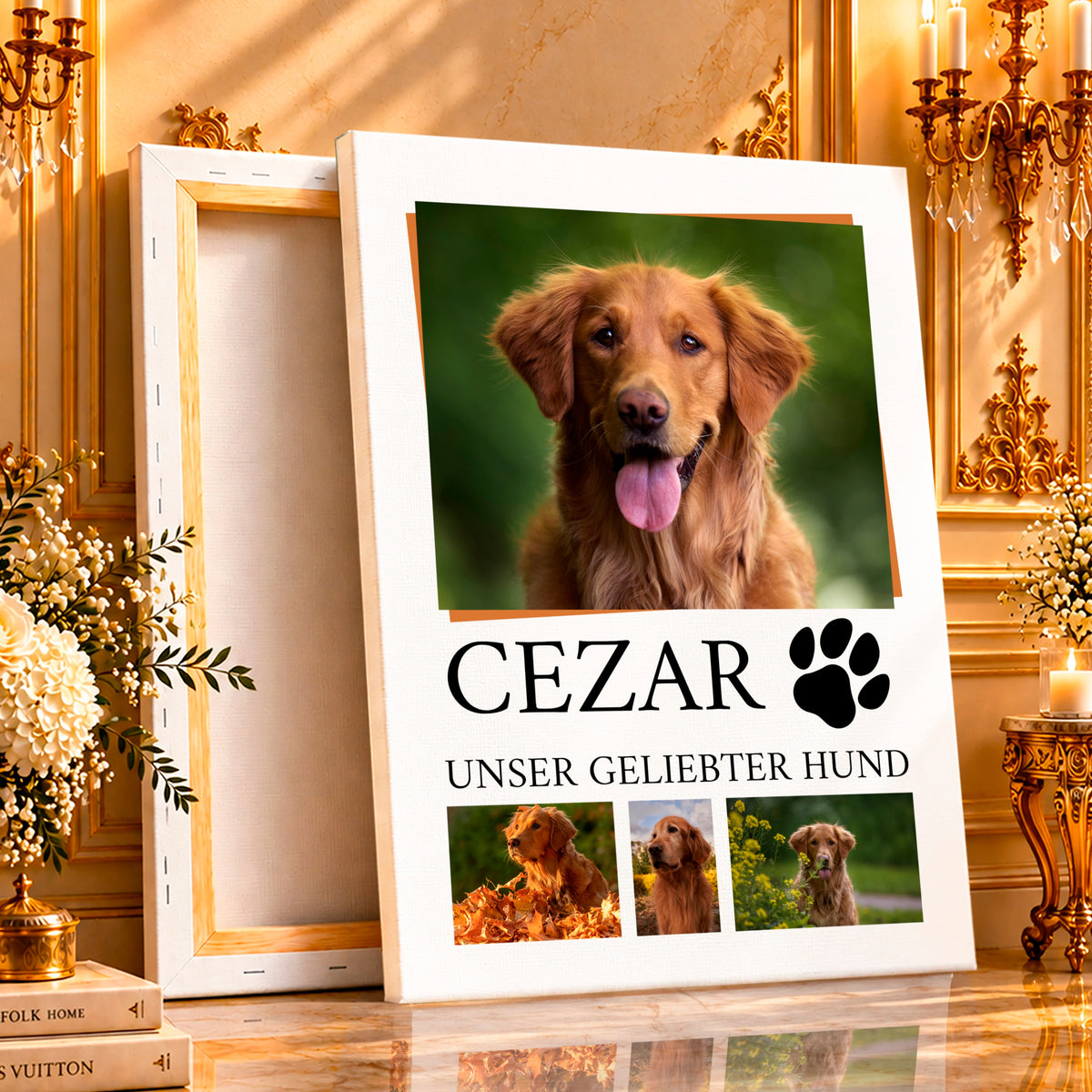 Fotocollage auf Leinwand Unser geliebter Hund — Geschenk für Hundebesitzer