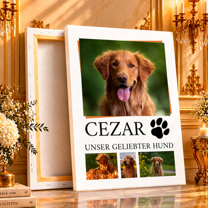 Fotocollage auf Leinwand Unser geliebter Hund — Geschenk für Hundebesitzer