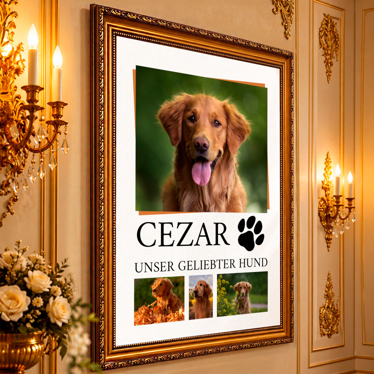 Fotocollage auf Leinwand Unser geliebter Hund — Geschenk für Hundebesitzer