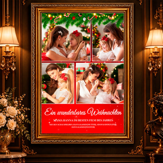 Fotocollage auf Leinwand Unser wunderbares Weihnachten — Geschenk für Mama