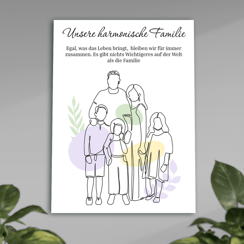 Unsere eng verbundene Familie - Poster, personalisiertes Geschenk für Eltern - Adamell.de