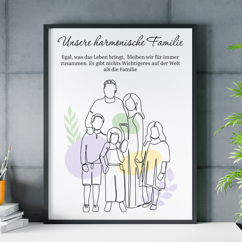 Unsere eng verbundene Familie - Poster, personalisiertes Geschenk für Eltern - Adamell.de