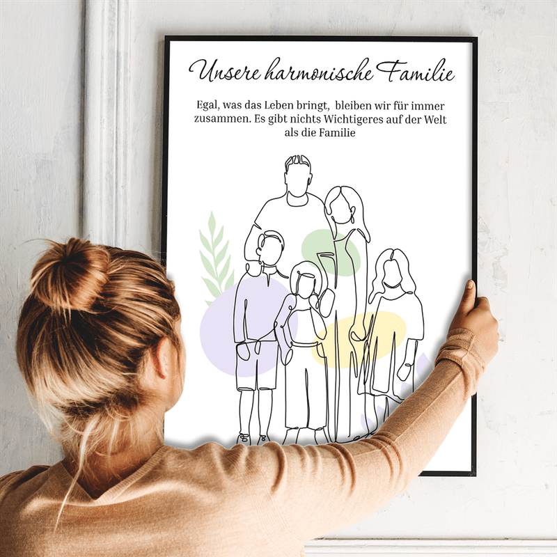 Unsere eng verbundene Familie - Poster, personalisiertes Geschenk für Eltern - Adamell.de