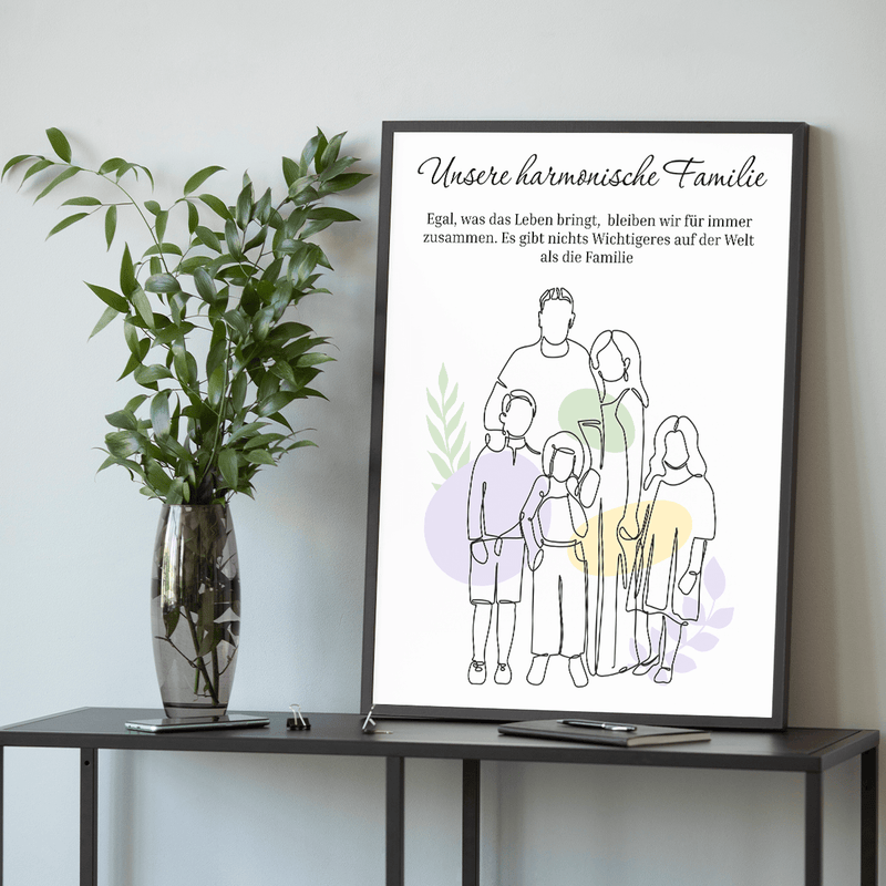 Unsere eng verbundene Familie - Poster, personalisiertes Geschenk für Eltern - Adamell.de