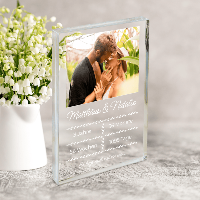 Unsere Momente - Druck auf Glas, personalisiertes Geschenk für Paar - Adamell.de