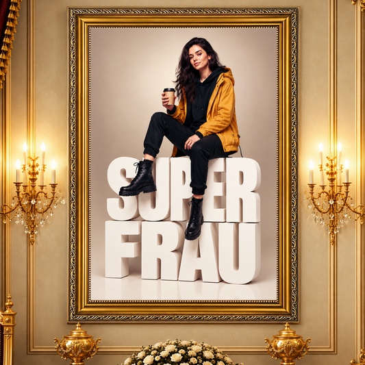 Super Frau: Modernes Geschenk für Sie – Porträt auf Leinwand