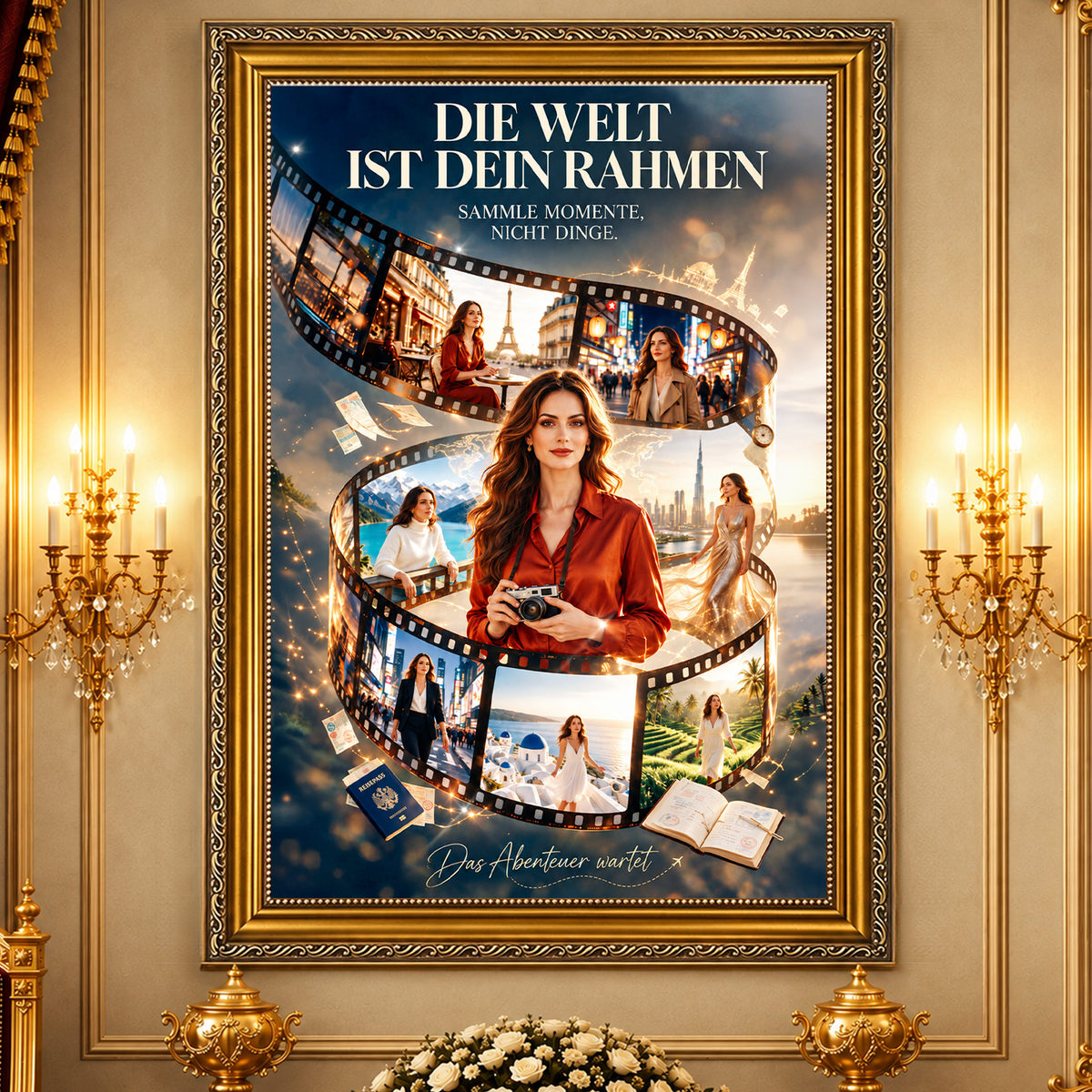 Reiseträume: Geschenk für Sie – Porträt auf Leinwand