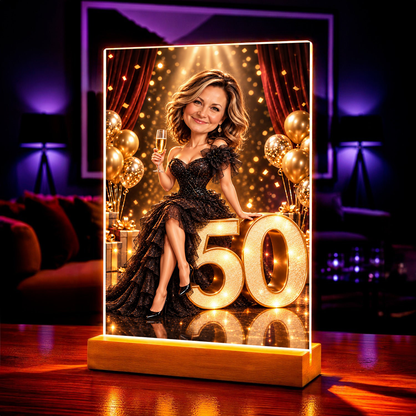 Geschenk zum Geburtstag für Sie – Porträt auf Acrylglas "Königin der Party"