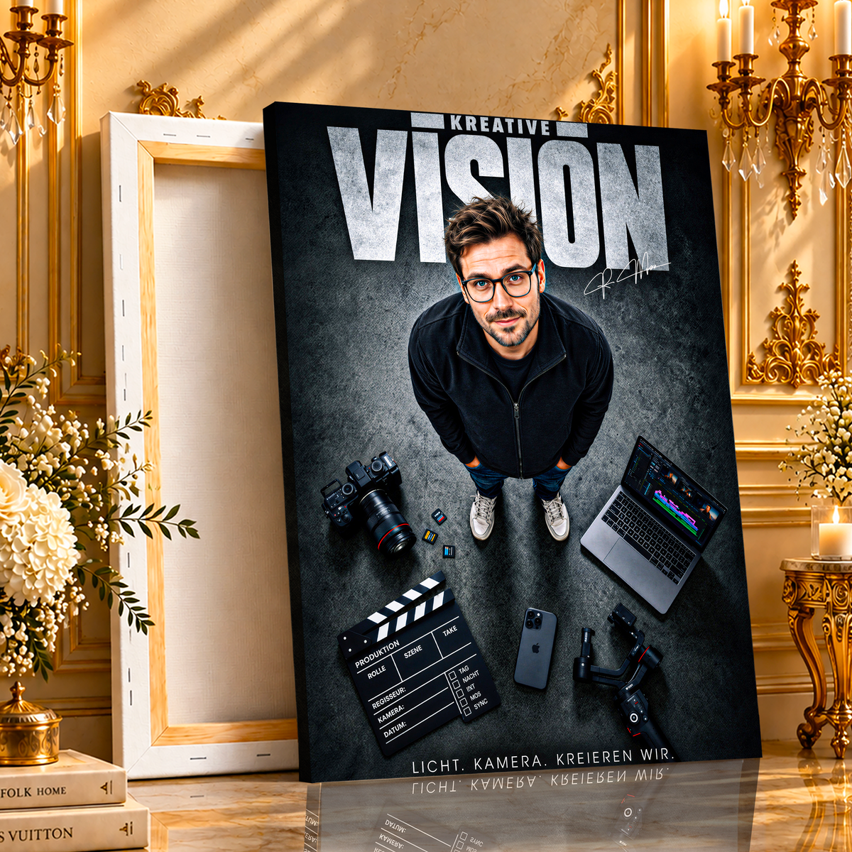 Vision des Schöpfers: Geschenk für Onkel – Porträt auf Leinwand