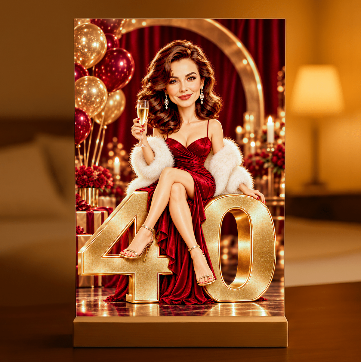 Geschenk zum Geburtstag für Sie – Porträt auf Acrylglas "Roter Teppich"