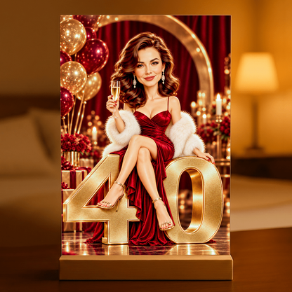 Geschenk zum Geburtstag für Sie – Porträt auf Acrylglas "Roter Teppich"