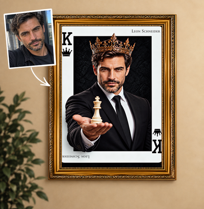 Geschenk für Männer - Porträt auf Leinwand König des Lebens