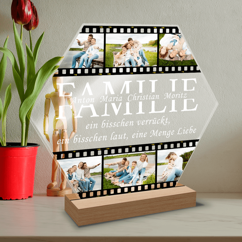 Viel Liebe für die Familie - Druck auf Glas, personalisiertes Geschenk für Familie - Adamell.de
