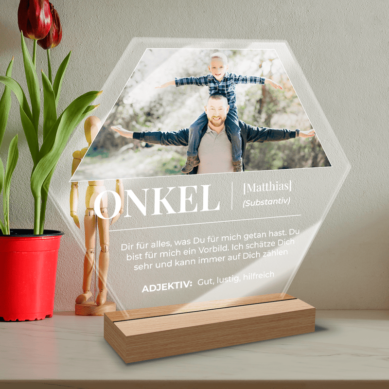 Vielen Dank für alles - Druck auf Glas, personalisiertes Geschenk für Onkel - Adamell.de