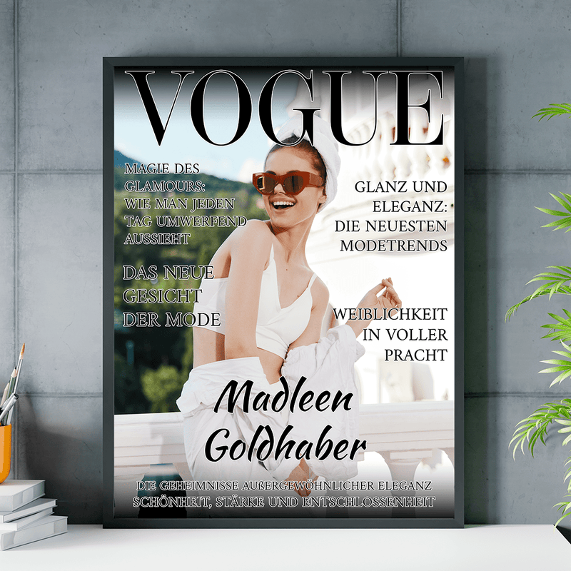 Vogue - Poster, personalisiertes Geschenk für Frau - Adamell.de