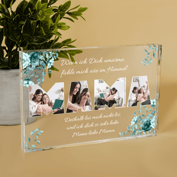 Vorzugsweise bei Mama - Druck auf Glas, personalisiertes Geschenk für Mama - Adamell.de