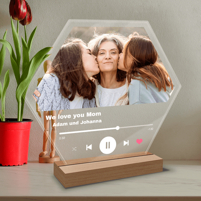 We love you Mom Spotify - Druck auf Glas, personalisiertes Geschenk für Mama - Adamell.de
