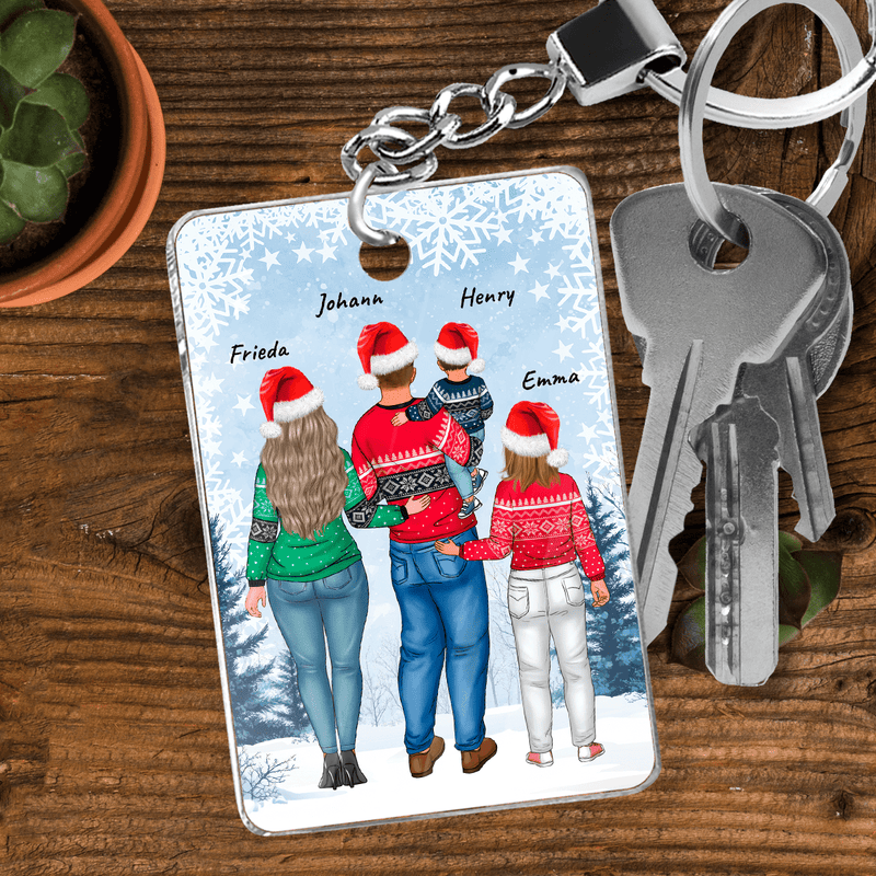 Weihnachten Clipart FAMILY - Schlüsselanhänger, personalisiertes Geschenk für Eltern - Adamell.de