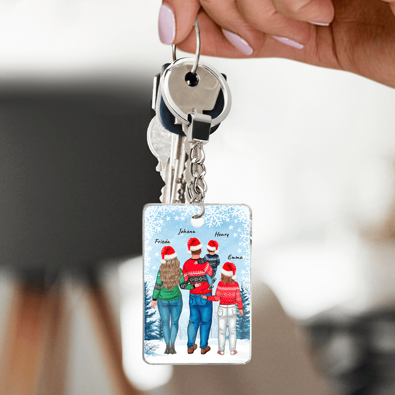 Weihnachten Clipart FAMILY - Schlüsselanhänger, personalisiertes Geschenk für Eltern - Adamell.de