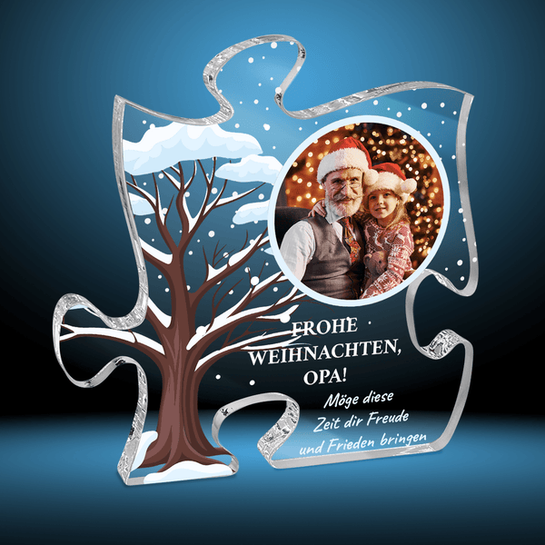 Weihnachten mit Opa - Druck auf Glas - Puzzle, personalisiertes Geschenk für Opa - Adamell.de