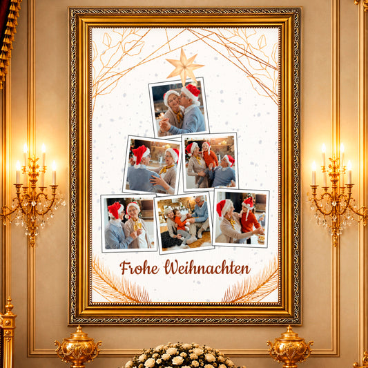 Fotocollage auf Leinwand Weihnachtsbaum aus Erinnerungen — Geschenk für Eltern