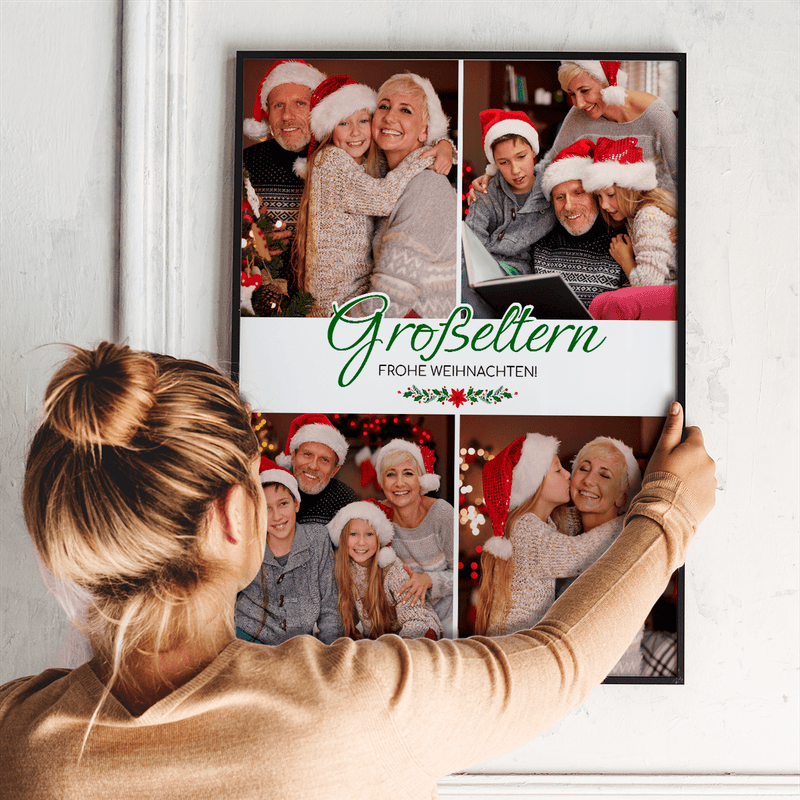 Weihnachtscollage der Großeltern - Poster, personalisiertes Geschenk für Großeltern - Adamell.de