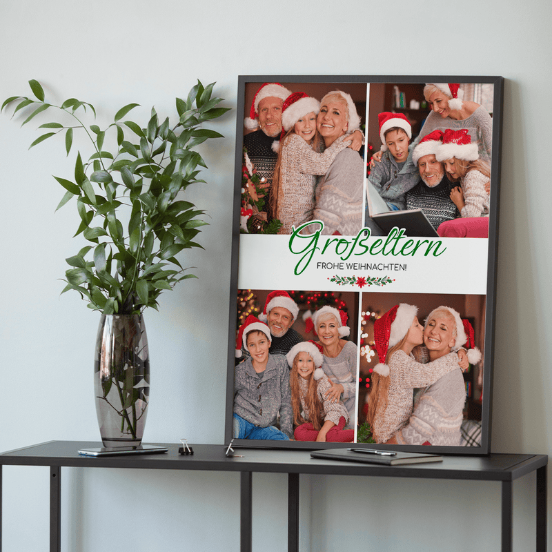 Weihnachtscollage der Großeltern - Poster, personalisiertes Geschenk für Großeltern - Adamell.de