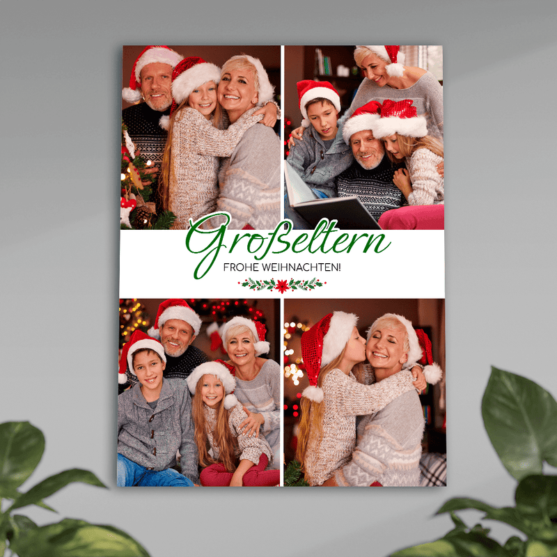 Weihnachtscollage der Großeltern - Poster, personalisiertes Geschenk für Großeltern - Adamell.de