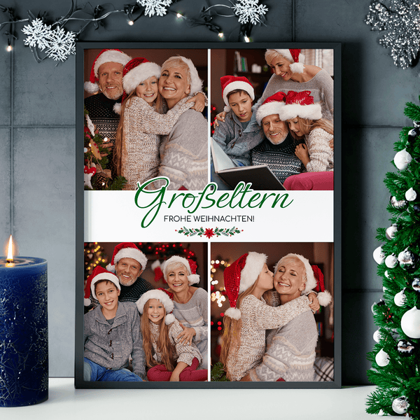 Weihnachtscollage der Großeltern - Poster, personalisiertes Geschenk für Großeltern - Adamell.de