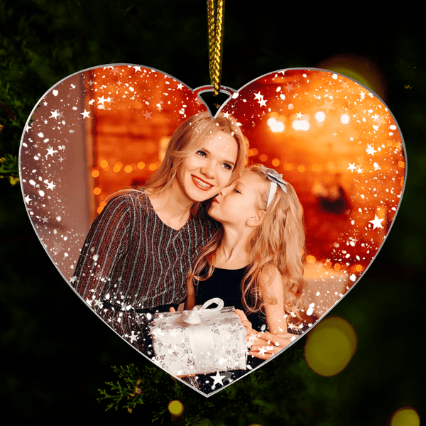 Weihnachtsfoto mit Mama - Christbaumkugel, personalisiertes Geschenk für Mama - Adamell.de