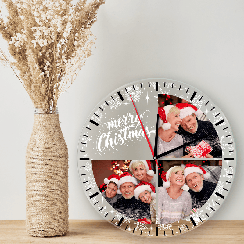 Weihnachtsfotos der Großeltern - Fotouhr, personalisiertes Geschenk für Großeltern - Adamell.de