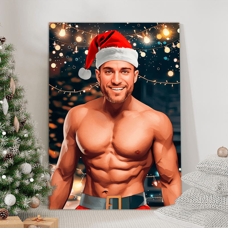 Weihnachtsmann - Druck auf Leinwand, personalisiertes Geschenk für Mann - Adamell.de