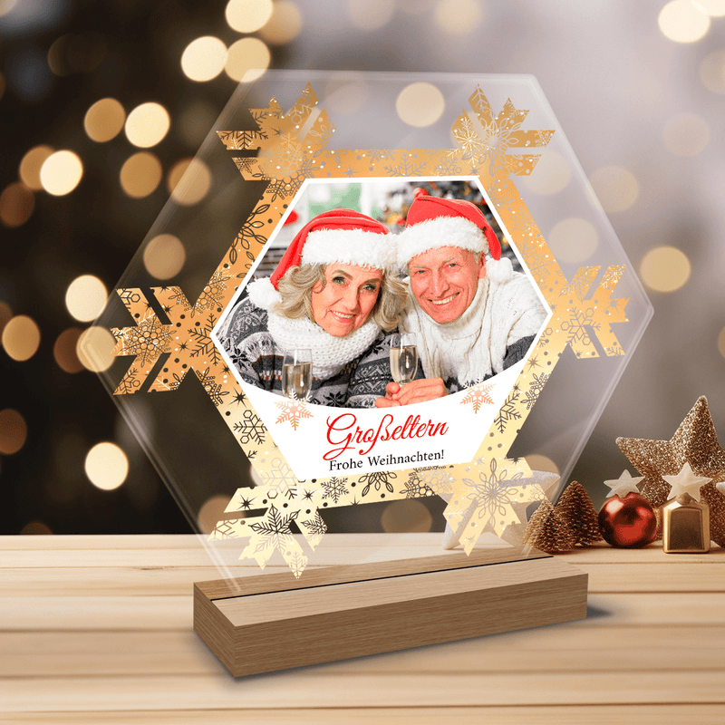 Weihnachtswünsche für Oma und Opa - Druck auf Glas, personalisiertes Geschenk für Großeltern - Adamell.de