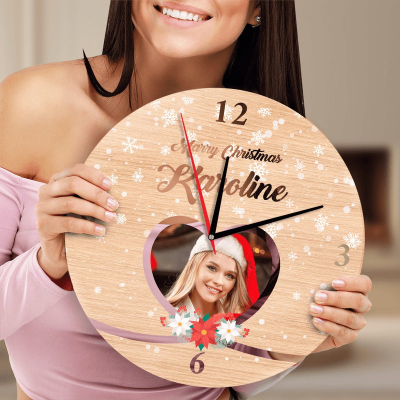 Weihnachtszeit - Fotouhr, personalisiertes Geschenk für Frau - Adamell.de