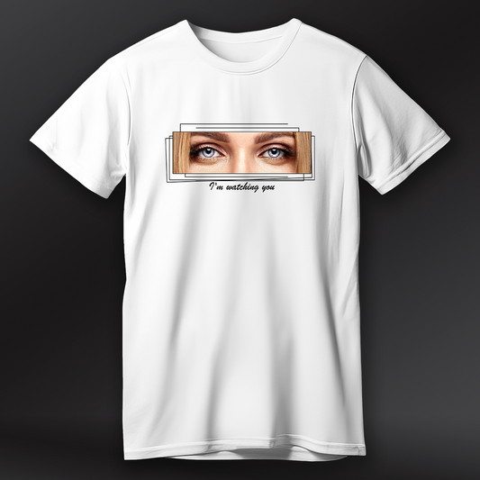Bedrucktes Herren T-Shirt I AM WATCHING YOU - personalisiertes Geschenk für Mann