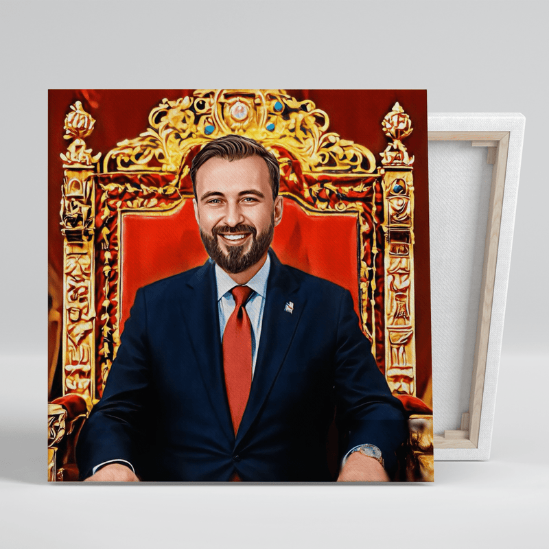 Wie der Präsident - Druck auf Leinwand, personalisiertes Geschenk für Mann - Adamell.de