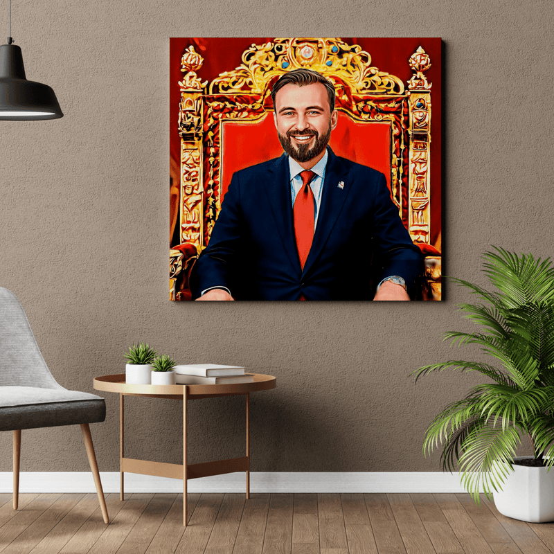 Wie der Präsident - Druck auf Leinwand, personalisiertes Geschenk für Mann - Adamell.de