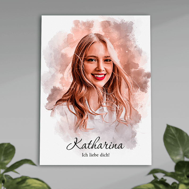 Wie mit Aquarell gemalt - Poster, personalisiertes Geschenk für Frau - Adamell.de