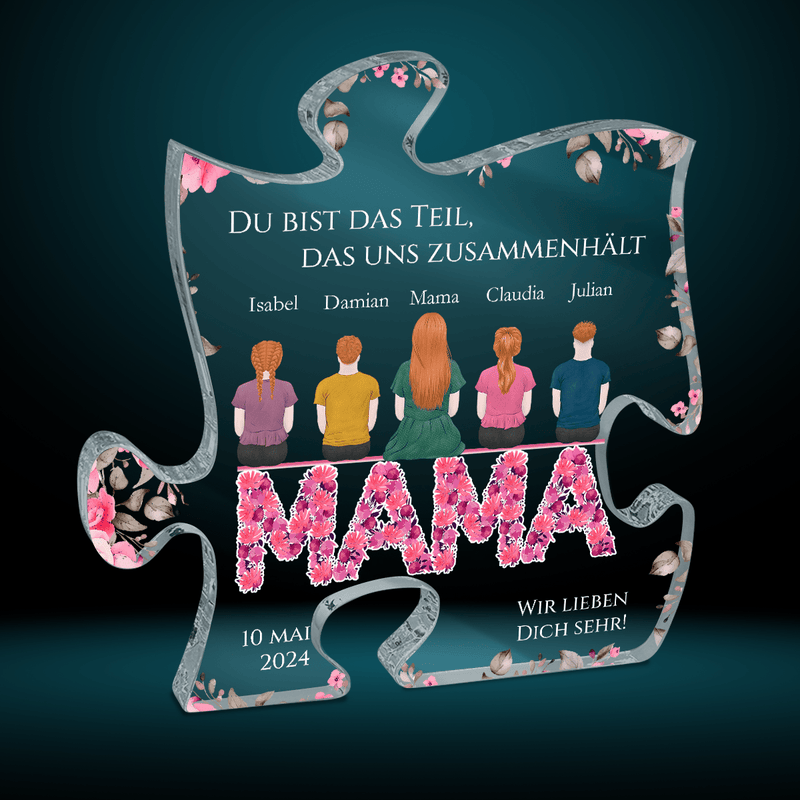 Wir lieben dich sehr! - Druck auf Glas - das Puzzle, personalisiertes Geschenk für Mama - Adamell.de