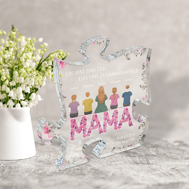 Wir lieben dich sehr! - Druck auf Glas - das Puzzle, personalisiertes Geschenk für Mama - Adamell.de