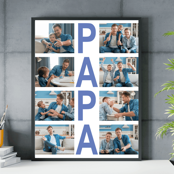 Wort "PAPA" - Poster, personalisiertes Geschenk für Papa - Adamell.de